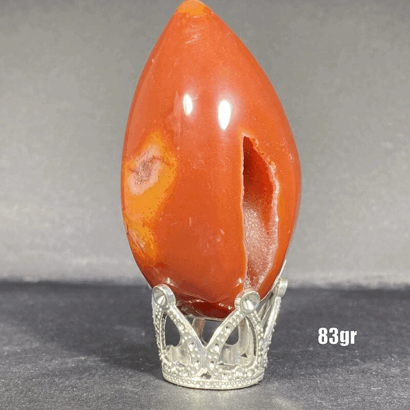 Géode Cornaline en forme d'Œuf (50-100gr)