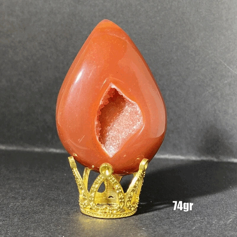 Géode Cornaline en forme d'Œuf (50-100gr)