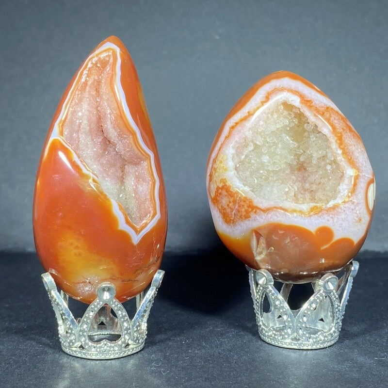 Géode Cornaline en forme d'Œuf (50-100gr)