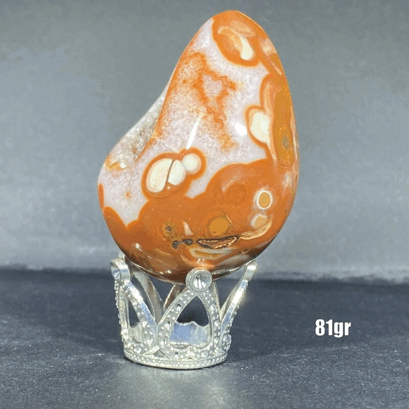 Géode Cornaline en forme d'Œuf (50-100gr)