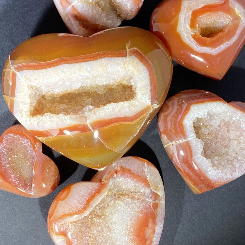 Géode Cornaline en forme de Cœur