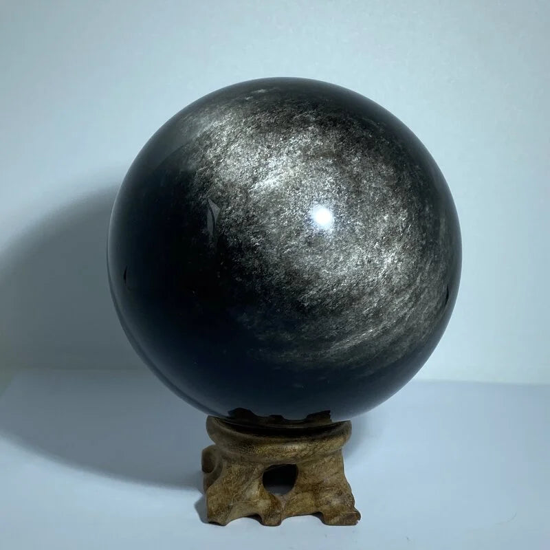 Sphère Obsidienne Argentée (870gr/ 925gr)