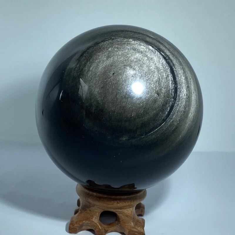 Sphère Obsidienne Argentée (870gr/ 925gr)