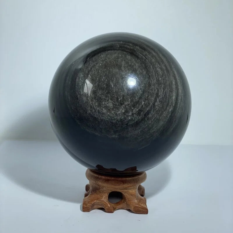 Sphère Obsidienne Argentée (870gr/ 925gr)