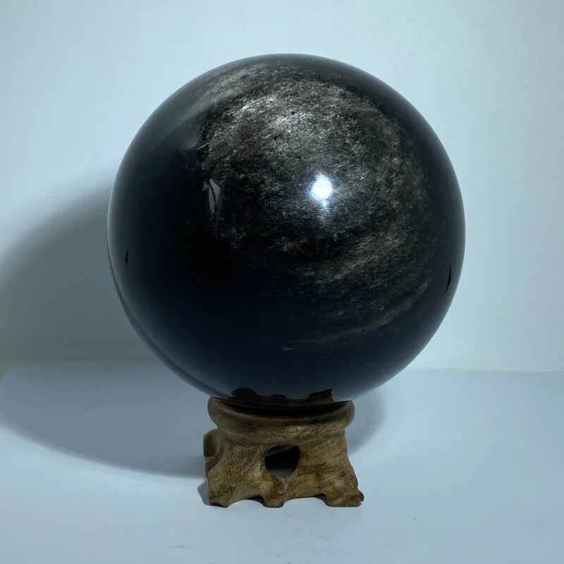 Sphère Obsidienne Argentée (870gr/ 925gr)