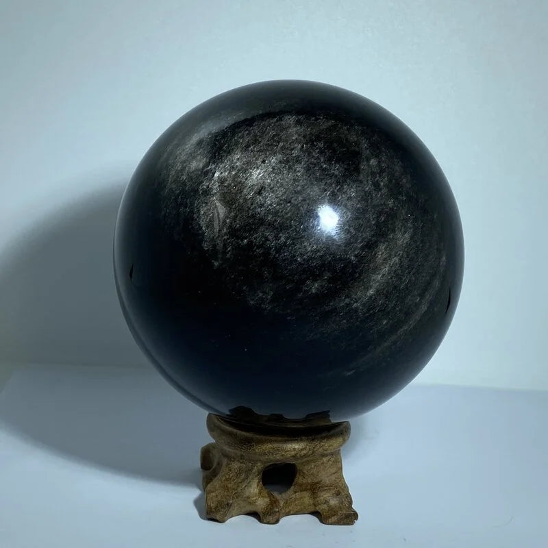 Sphère Obsidienne Argentée (870gr/ 925gr)