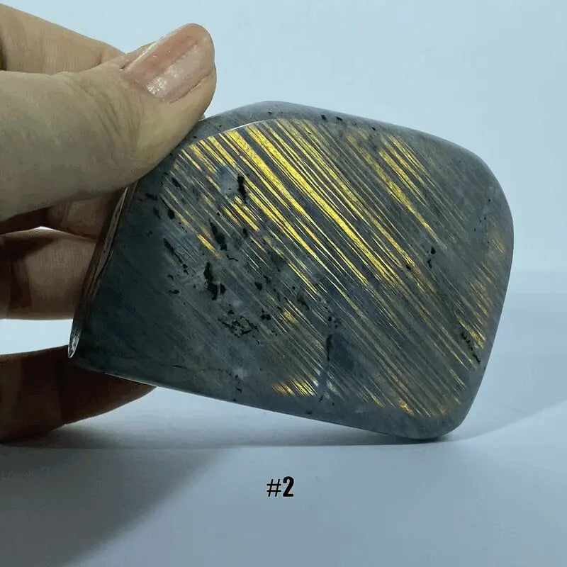 Bloc de Labradorite Violette Poli (qualité supérieure)