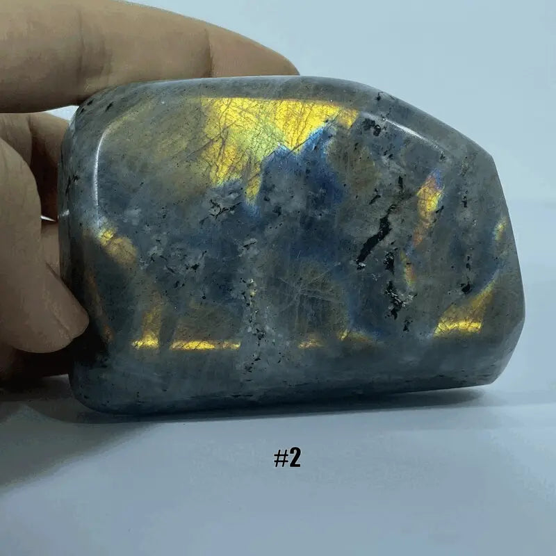 Bloc de Labradorite Violette Poli (qualité supérieure)