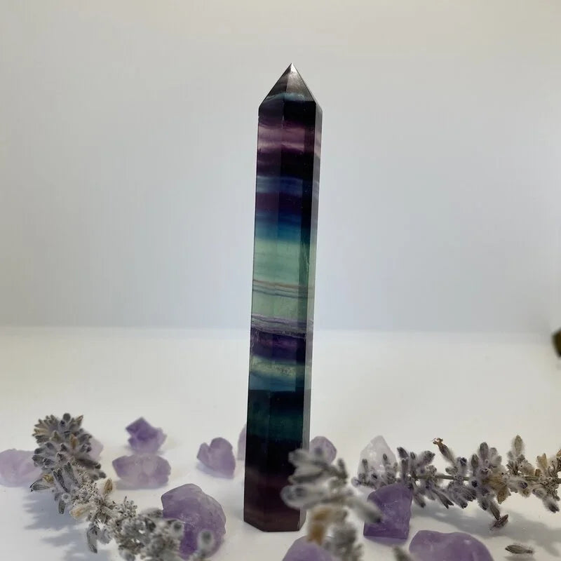 Pointe Fluorite Arc-en-ciel 4-12cm